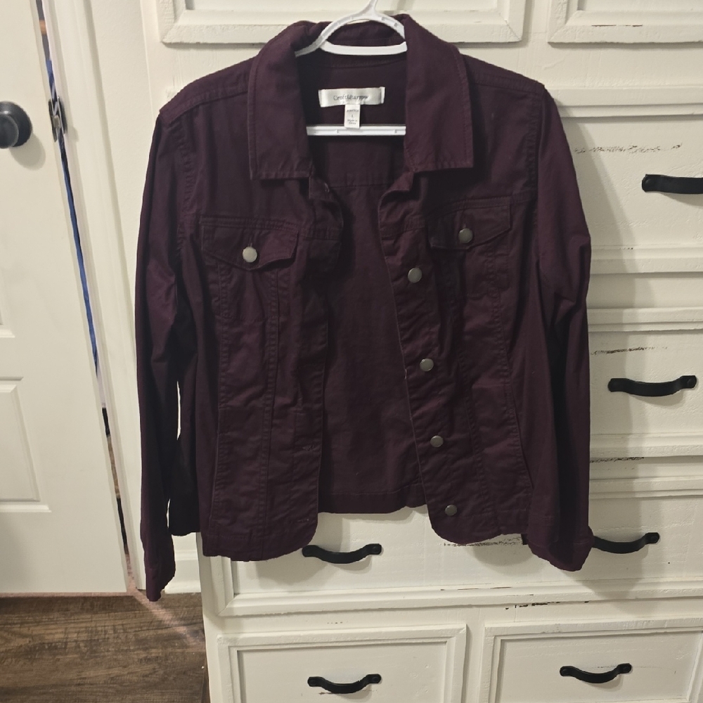 Croft & Barrow Deep Burgundy Jean Jacket